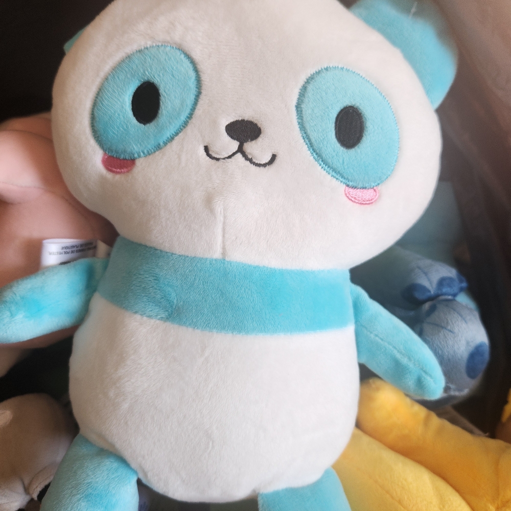 Plush Panda Toy - White and Blue
